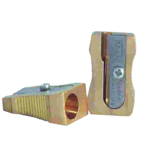 Professional Solid Brass Pencil Sharpener: Single Hole Wedge