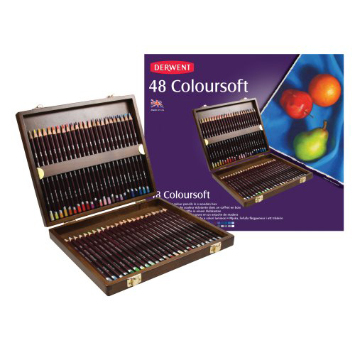 Derwent Coloursoft Pencils Wooden Box of 48