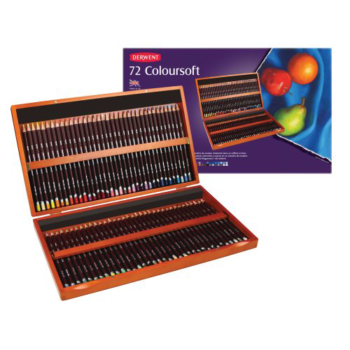 Derwent Coloursoft Pencils Wooden Box of 72