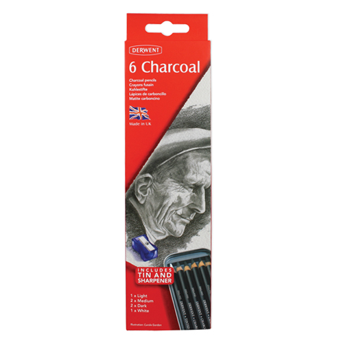 Derwent Charcoal Pencils Tin Set of 6