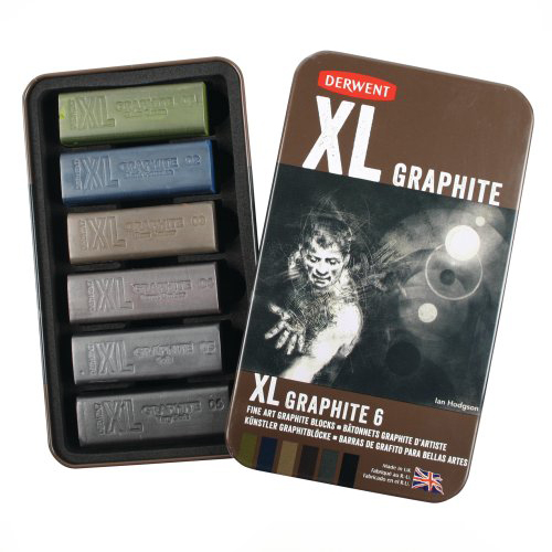 Derwent XL Graphite Blocks Tin Set of 6