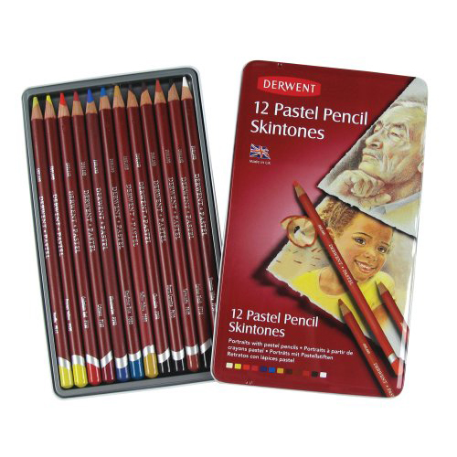 Derwent Pastel Pencils Tin Set of 12 Skintones