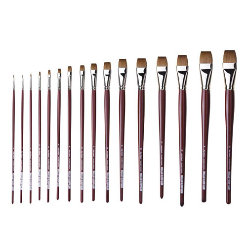 Da Vinci Series 1810 Flat Red Kolinsky Sable Brushes: 