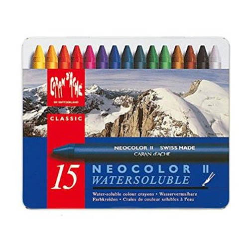 Caran dAche Neocolor II Water Soluble Wax Crayons Set of 15