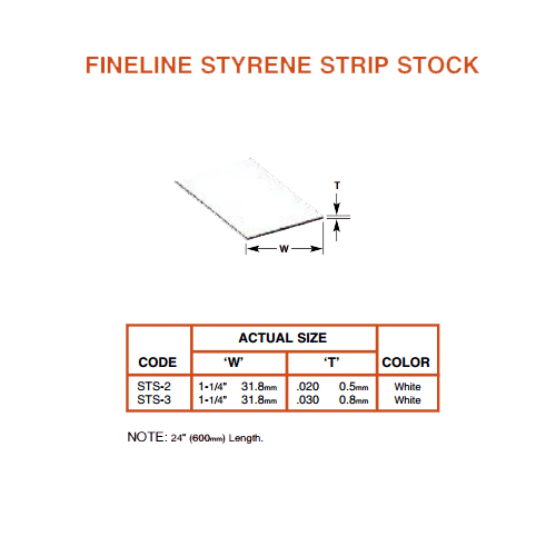 Plastruct Fineline Strip Stock: .020
