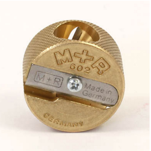 Professional Solid Brass Pencil Sharpener: Double Hole Circular