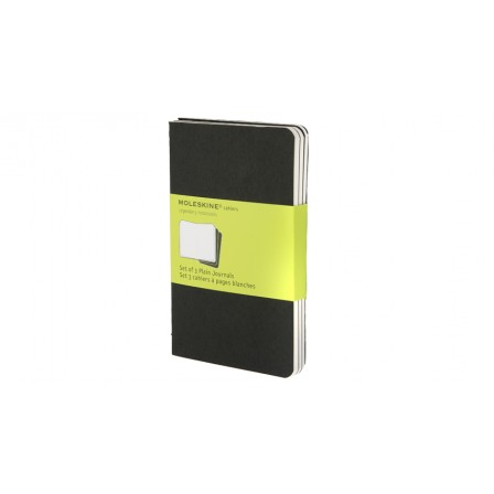 Cahier Journals Plain Pocket Black Set of 3