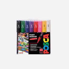 Posca Pen Set Extra Fine 8 Standard Colours (New)